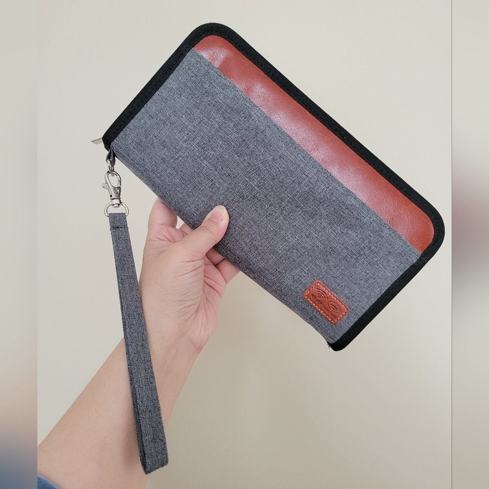 Gray and Brown Key & Card Holder